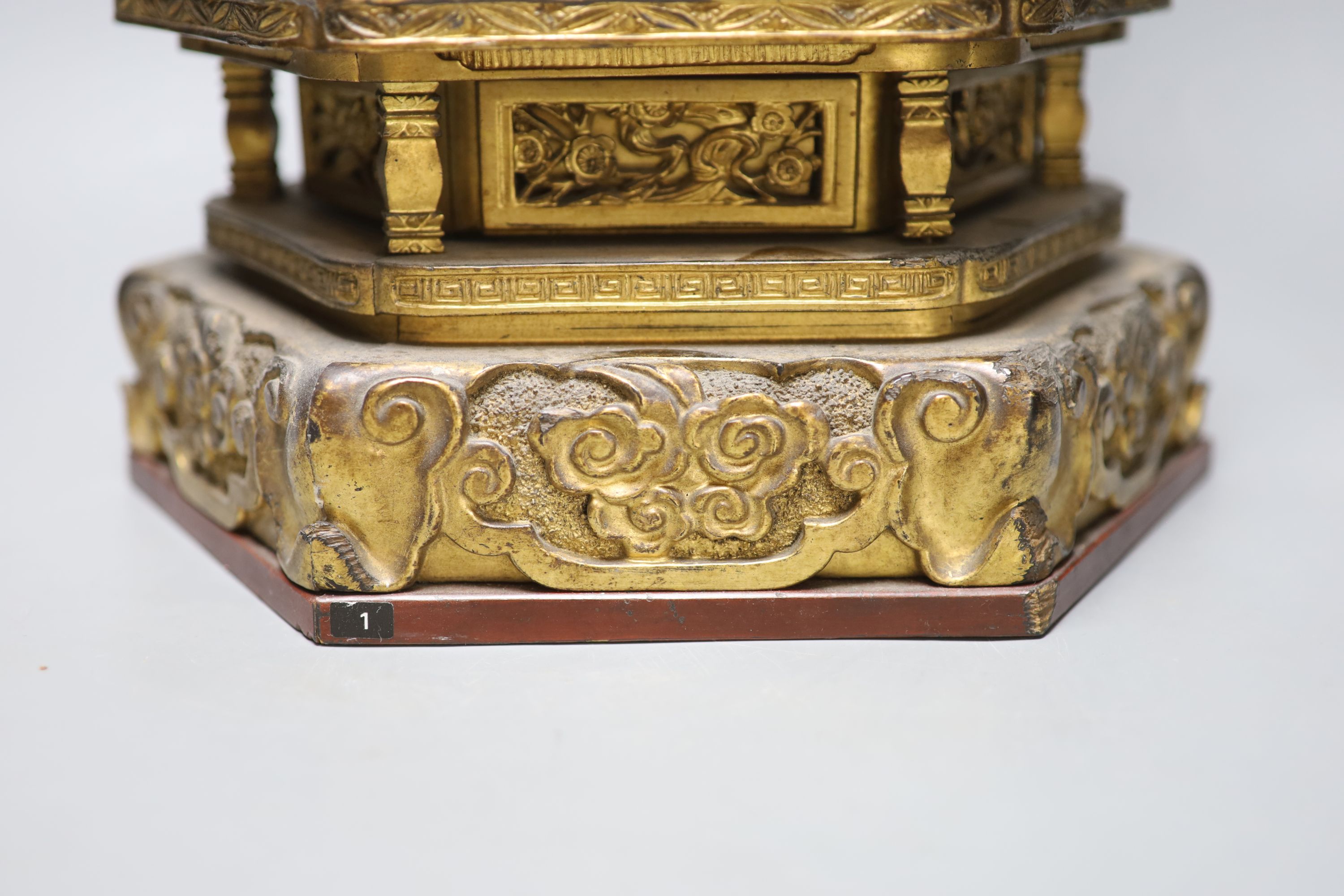 A Japanese lacquered wood zushi stand, 19th century, height 55cm